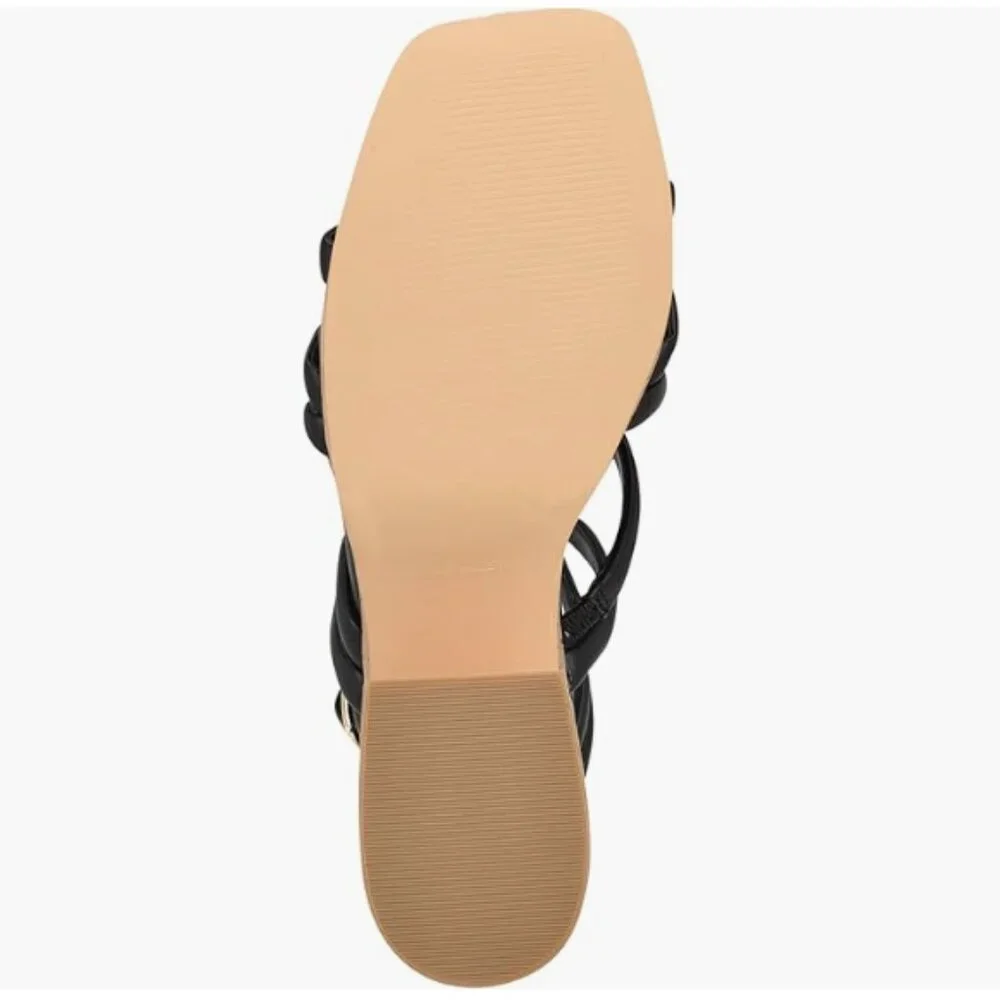 Nine West womens Platform Heel Sandal Strappy Corke3 Size 9M Black